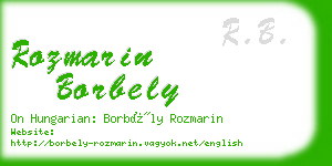 rozmarin borbely business card